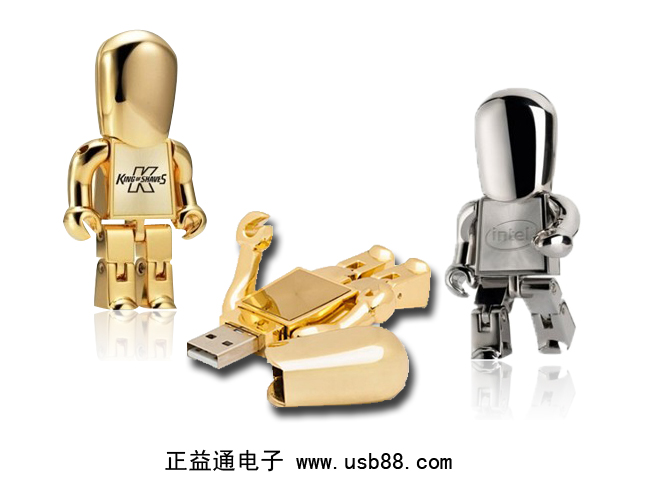 金属机器人U盘，钢硬外形酷劲十足